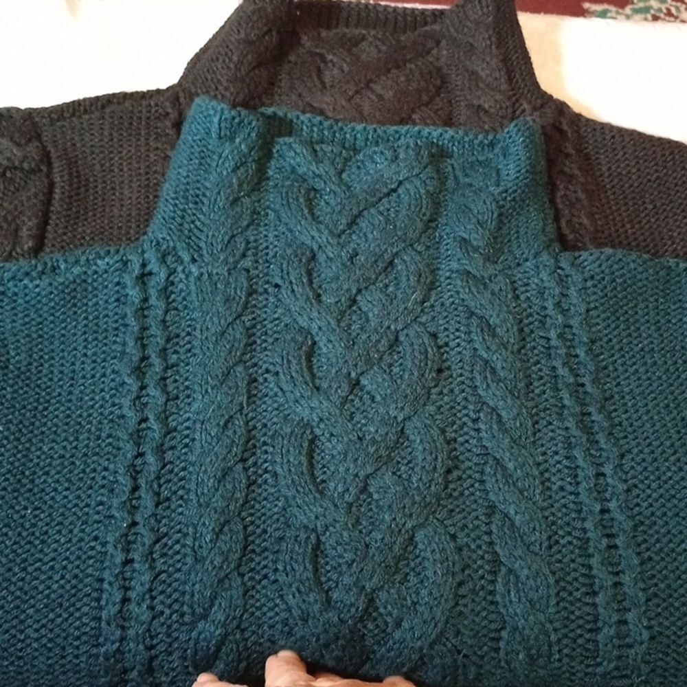 St John's Bay women's large sweater - lot of 2, blue and black, like new